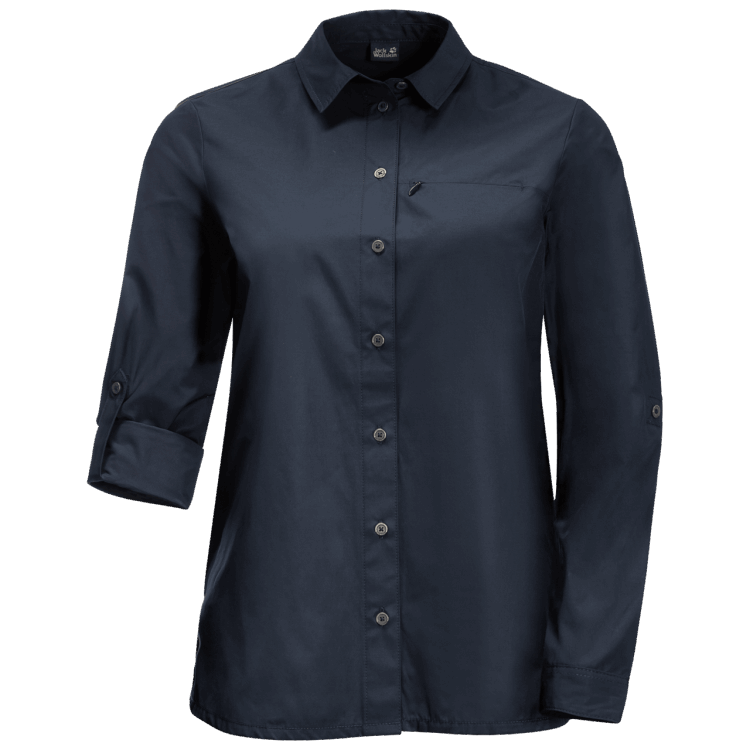 Women's Lakeside Roll-Up Shirt Night Blue Brand Jack Wolfskin Original