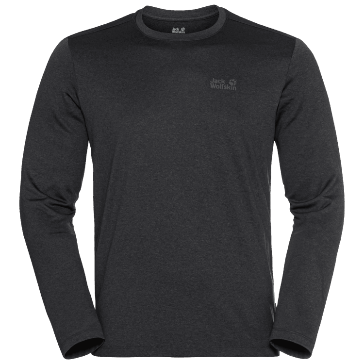 Men's Sky Thermal Ls T New Black Brand Jack Wolfskin