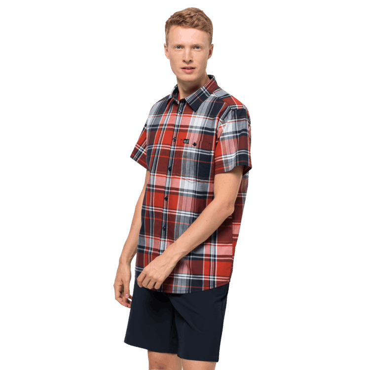 Brand Jack Wolfskin Fashion Mexican Pepper Checks Men's Little Lake Shirt
