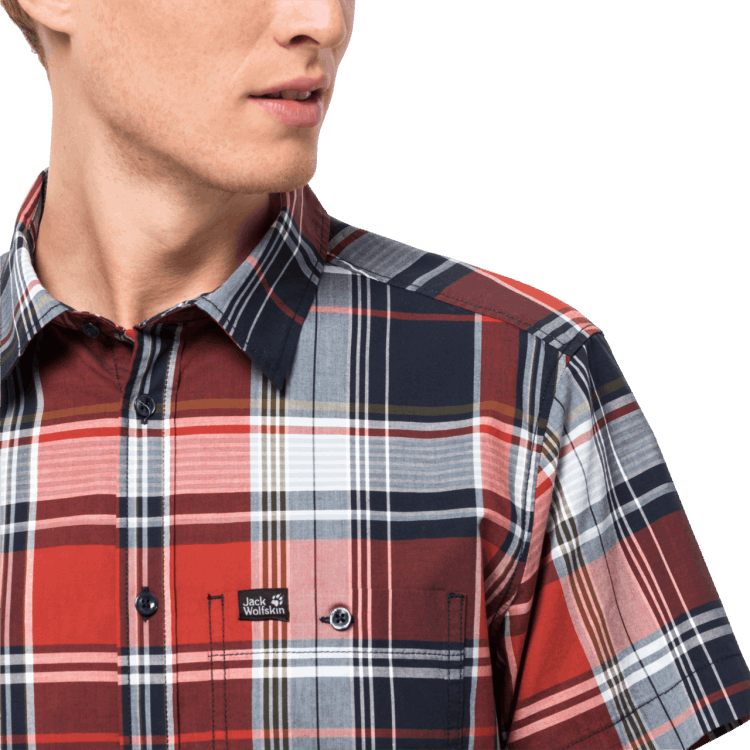 Brand Jack Wolfskin Fashion Mexican Pepper Checks Men's Little Lake Shirt