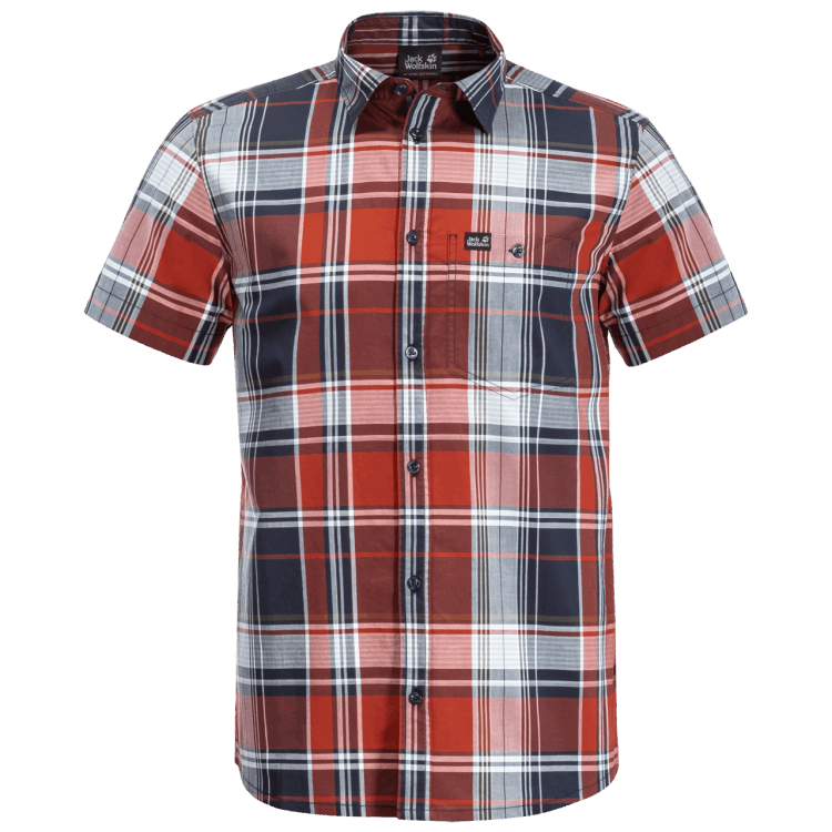 Brand Jack Wolfskin Fashion Mexican Pepper Checks Men's Little Lake Shirt