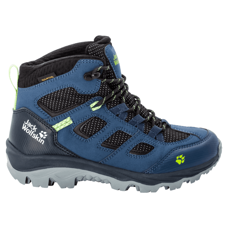 Dark Blue-Lime Fashion Kid's Vojo Texapore Mid Brand Jack Wolfskin
