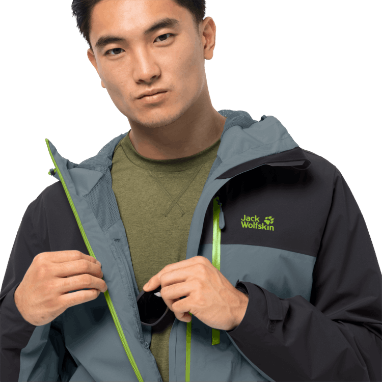 Storm Grey Fashion Brand Jack Wolfskin Men's Go Hike Jacket