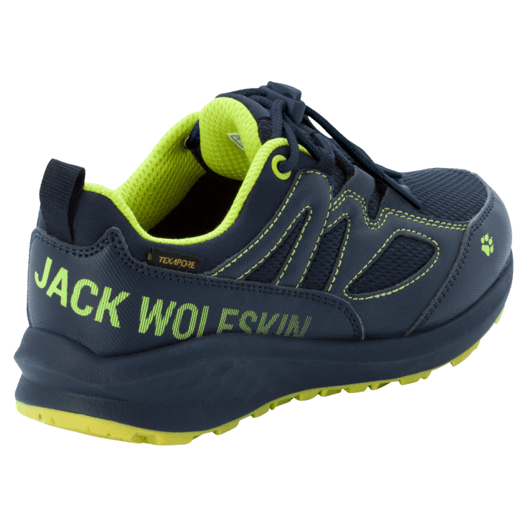 Hot Blue-Lime Brand Jack Wolfskin Kid's Unleash 4 Speed Texapore