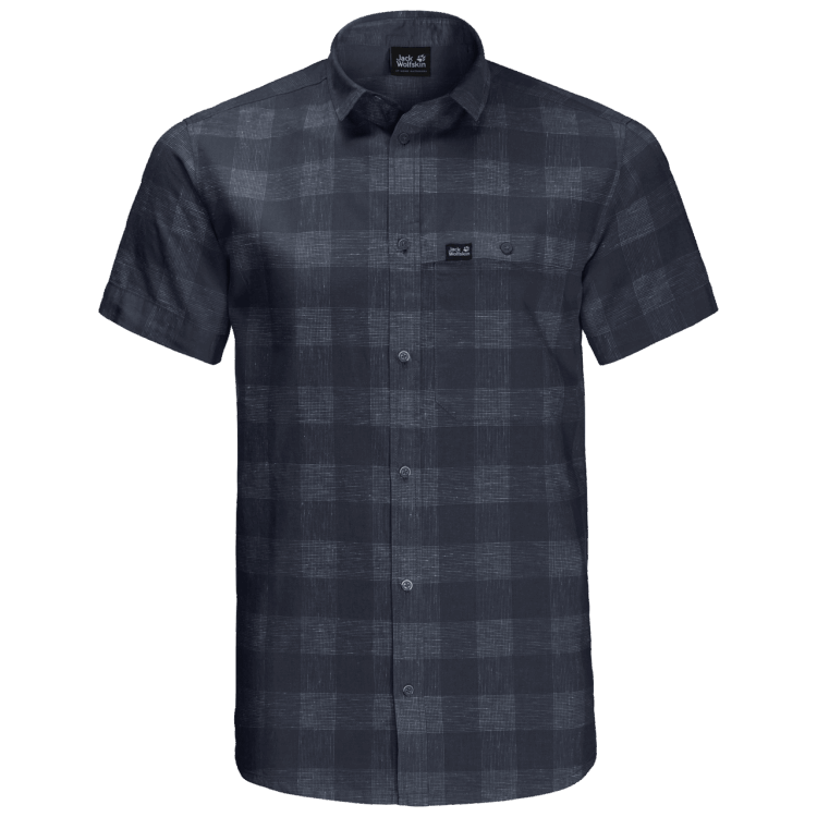 Men's Highlands Shirt Original Night Blue Checks Brand Jack Wolfskin