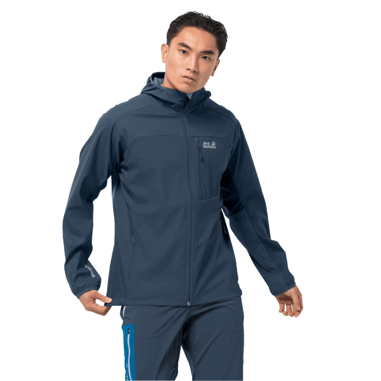 Best Brand Jack Wolfskin Thunder Blue Men's Eagle Peak II Softshell