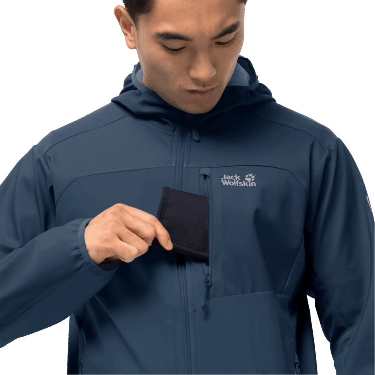 Best Brand Jack Wolfskin Thunder Blue Men's Eagle Peak II Softshell