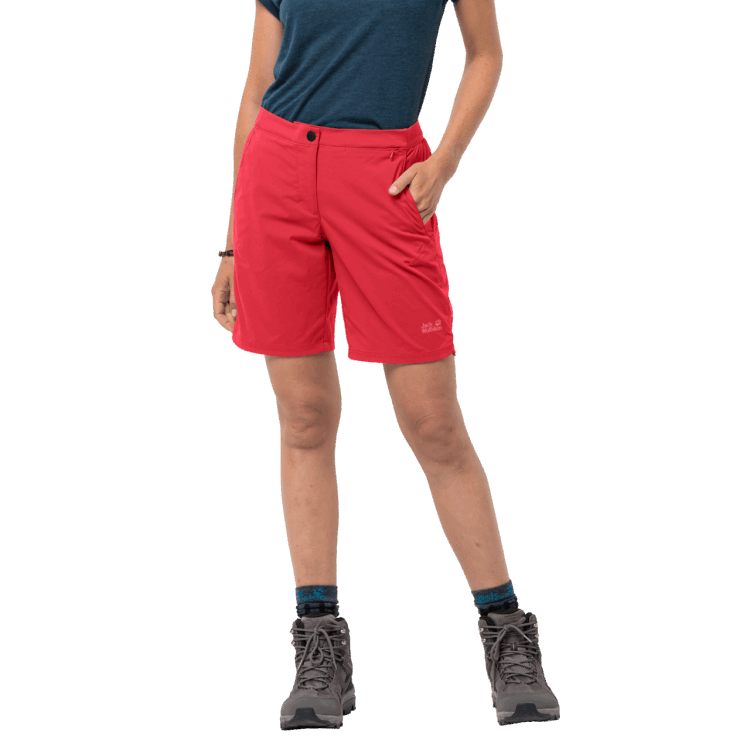 Women's Hilltop Trail Shorts Origin Tulip Red Brand Jack Wolfskin