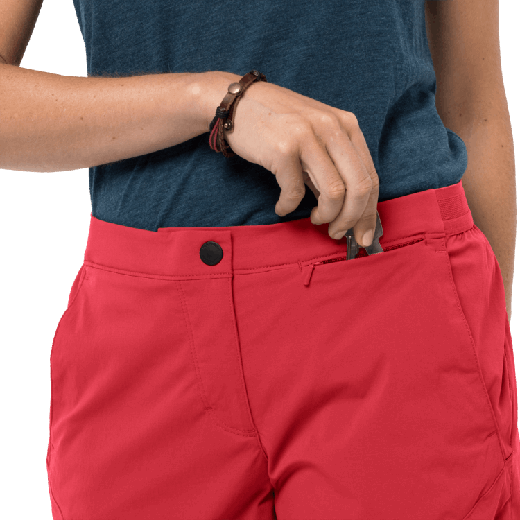 Women's Hilltop Trail Shorts Origin Tulip Red Brand Jack Wolfskin