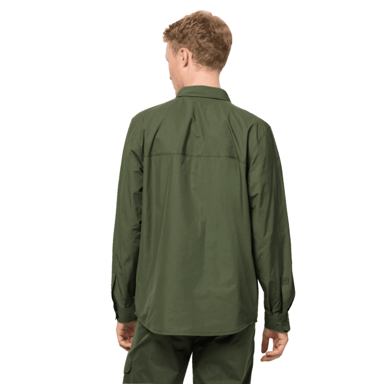 Brand Jack Wolfskin Men's Lakeside Roll-Up Shirt Hot Greenwood