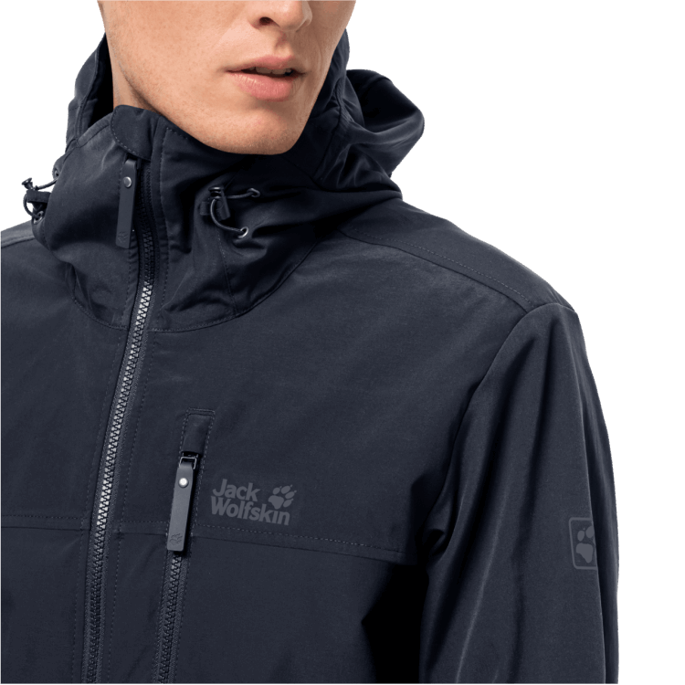 Night Blue Brand Jack Wolfskin Men's Desert Wind Jacket Collections