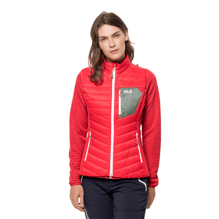 Women's Routeburn Vest Brand Jack Wolfskin Tulip Red Collection