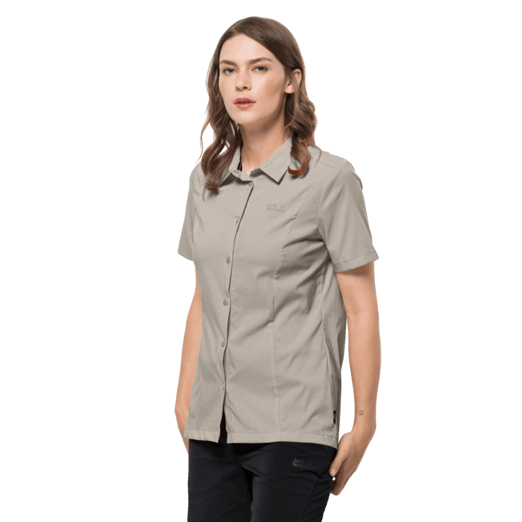 Women's Pack & Go Shirt Brand Jack Wolfskin Dusty Grey