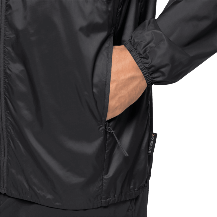 Black Men's Pack & Go Windshell Brands Brand Jack Wolfskin