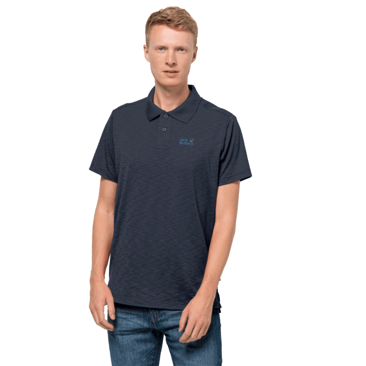 Men's Travel Polo Brand Jack Wolfskin Night Blue Brands