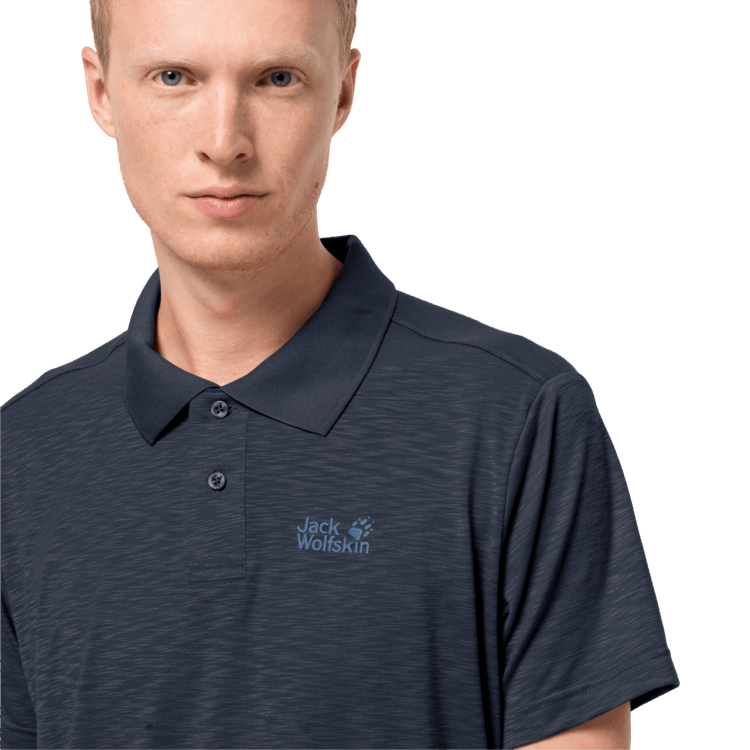 Men's Travel Polo Brand Jack Wolfskin Night Blue Brands