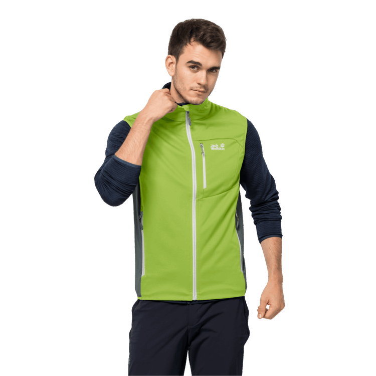 Best Brand Jack Wolfskin Spring Lime Men's Highest Peak Vest