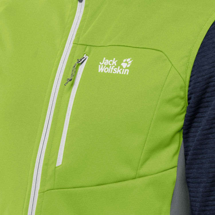 Best Brand Jack Wolfskin Spring Lime Men's Highest Peak Vest