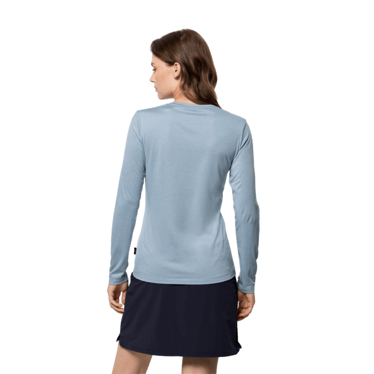 Women's Sky Thermal Ls T Crystal Blue Collections Brand Jack Wolfskin