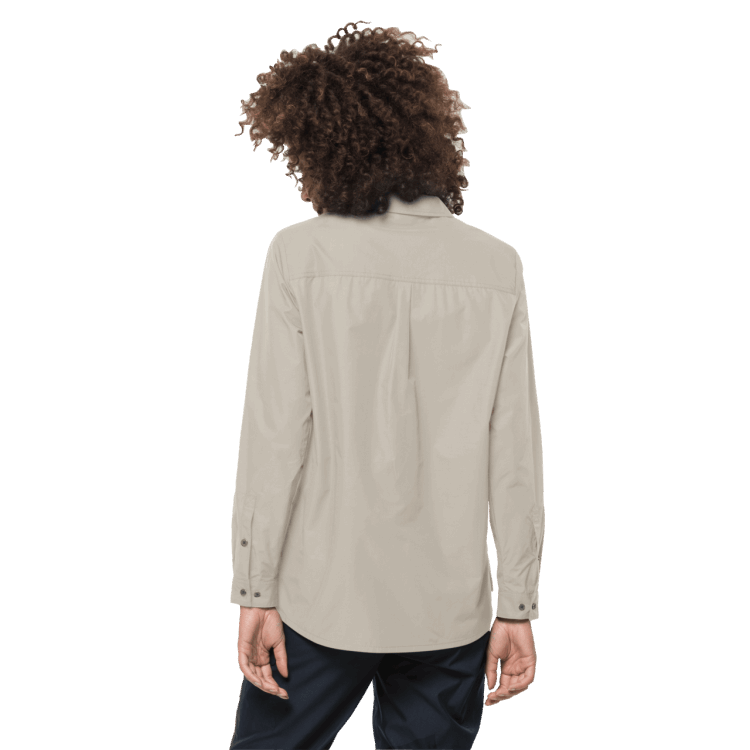 Women's Lakeside Roll-Up Shirt Dusty Grey Hot Brand Jack Wolfskin