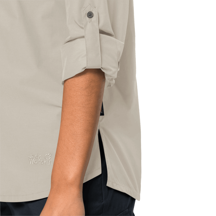 Women's Lakeside Roll-Up Shirt Dusty Grey Hot Brand Jack Wolfskin