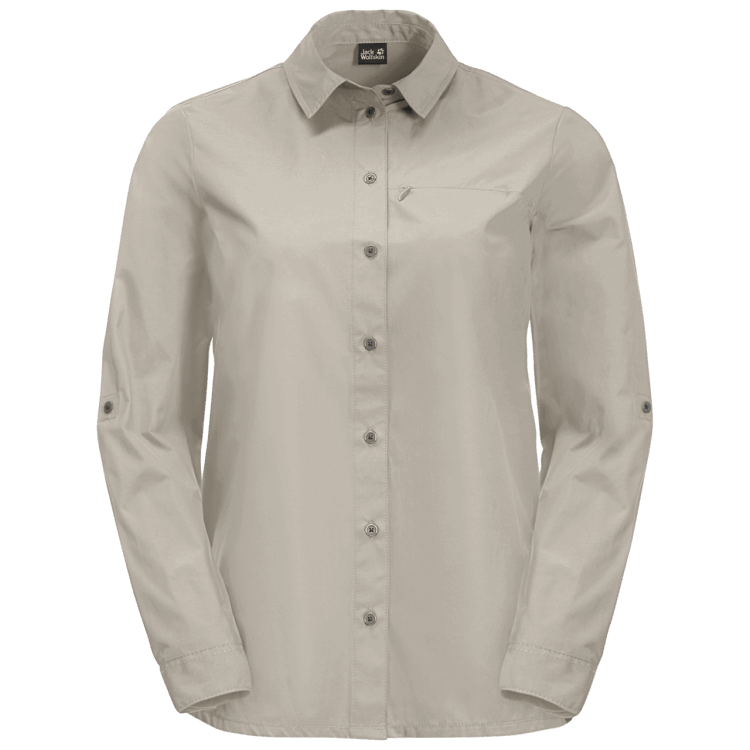 Women's Lakeside Roll-Up Shirt Dusty Grey Hot Brand Jack Wolfskin