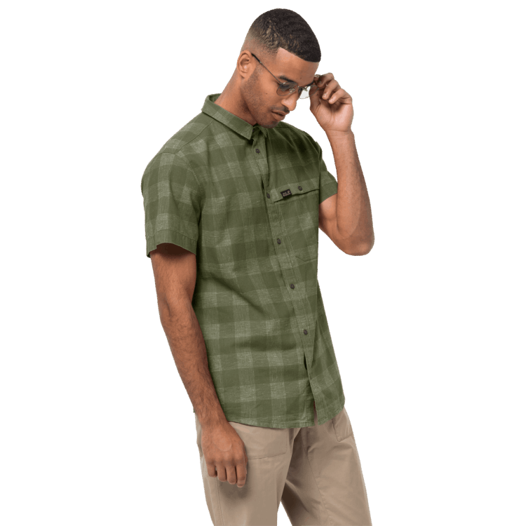 Brand Jack Wolfskin Greenwood Checks Men's Highlands Shirt Best