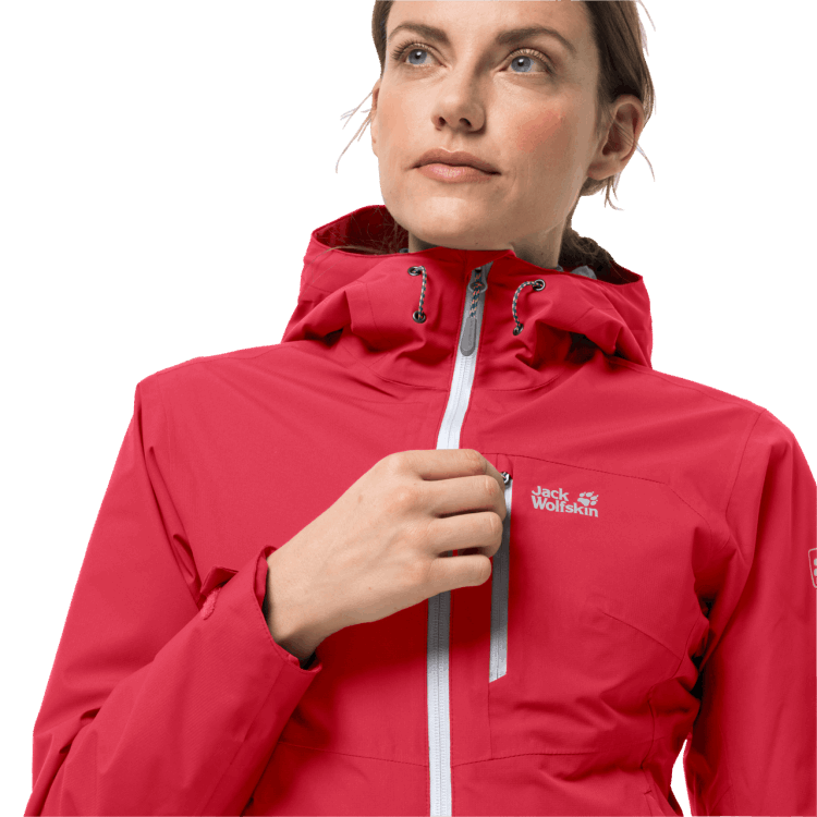 Origins Women's Eagle Peak Jacket Tulip Red Brand Jack Wolfskin