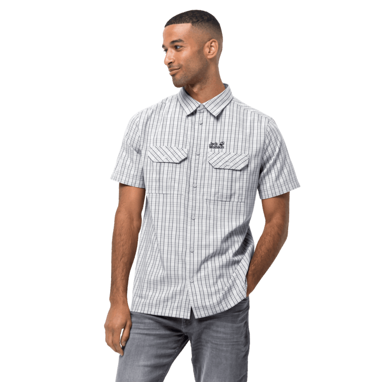 Men's Thompson Shirt Brand Jack Wolfskin White Rush Checks Collections