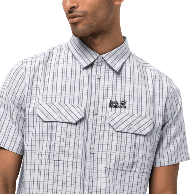 Men's Thompson Shirt Brand Jack Wolfskin White Rush Checks Collections