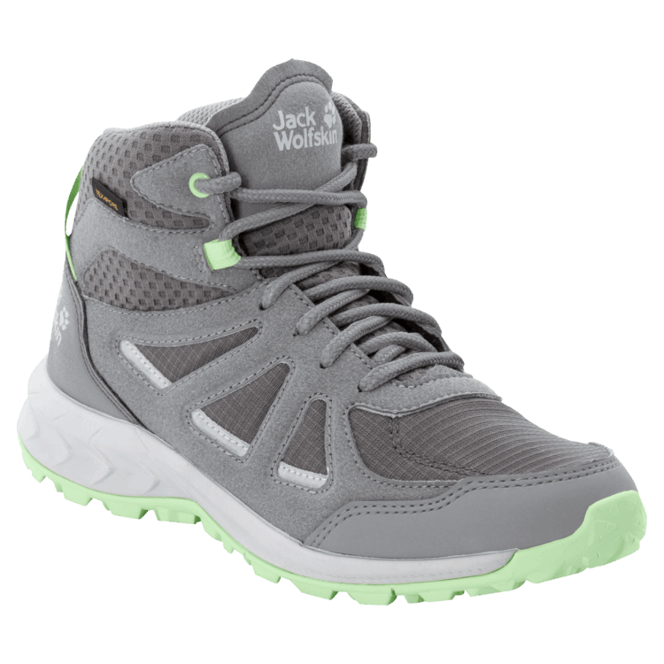 Women's Woodland 2 Texapore Mid Dark Grey-Light Green Brand Jack Wolfskin Collection