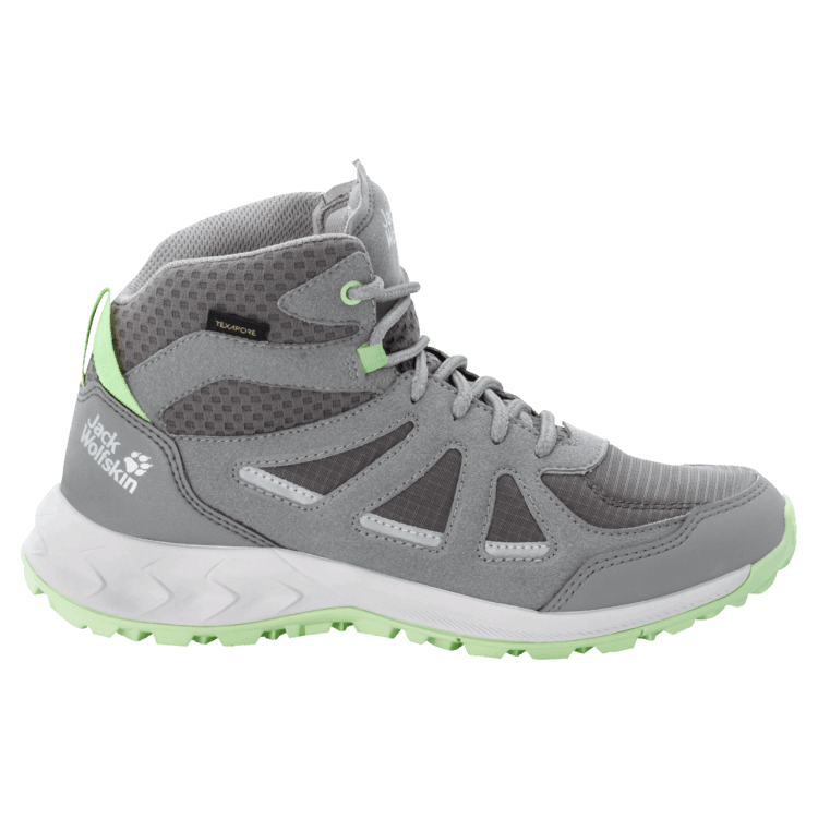 Women's Woodland 2 Texapore Mid Dark Grey-Light Green Brand Jack Wolfskin Collection