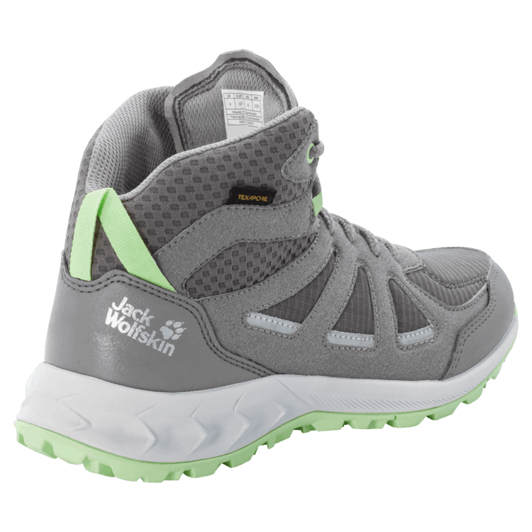 Women's Woodland 2 Texapore Mid Dark Grey-Light Green Brand Jack Wolfskin Collection