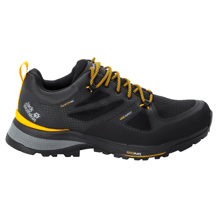 Men's Force Striker Texapore Low Brand Jack Wolfskin Black-Burly Yellow Xt New