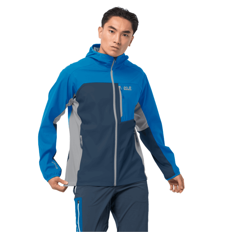 Hot Men's Eagle Peak II Softshell Blue Pacific Brand Jack Wolfskin