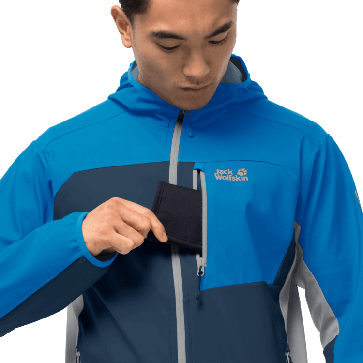 Hot Men's Eagle Peak II Softshell Blue Pacific Brand Jack Wolfskin