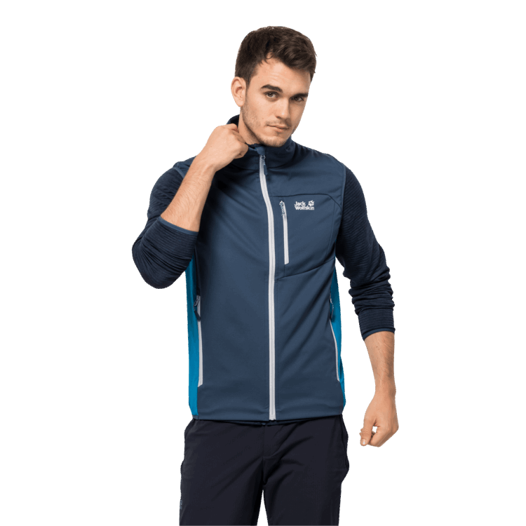 Hot Men's Highest Peak Vest Thunder Blue Brand Jack Wolfskin