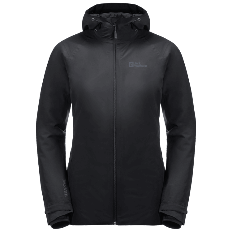 Black Women's Glaabach 3In1 Jacket New Brand Jack Wolfskin