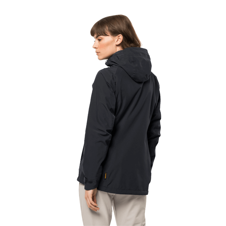 Black Women's Glaabach 3In1 Jacket New Brand Jack Wolfskin