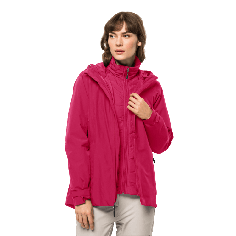 Fashion Women's Glaabach 3In1 Jacket Brand Jack Wolfskin Cranberry