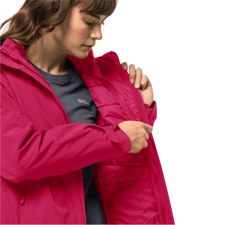 Fashion Women's Glaabach 3In1 Jacket Brand Jack Wolfskin Cranberry
