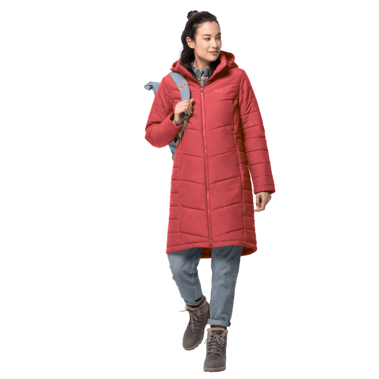 Women's North York Coat Brand Jack Wolfskin Original Coral Red