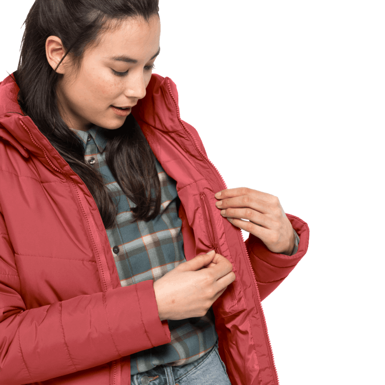 Women's North York Coat Brand Jack Wolfskin Original Coral Red
