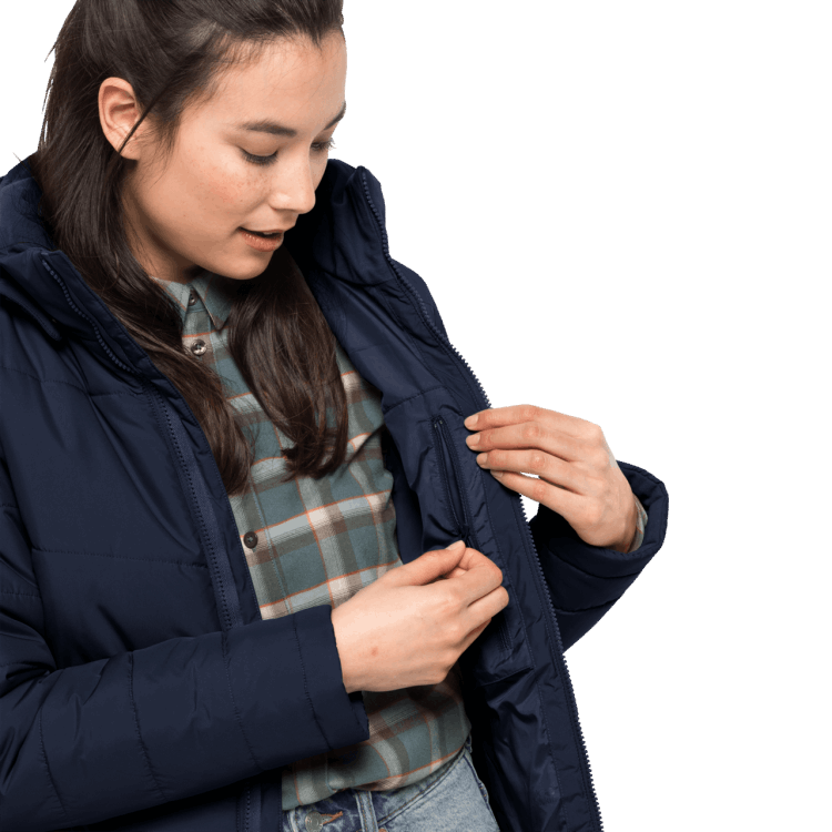 Women's North York Coat Midnight Blue Brand Jack Wolfskin Hot