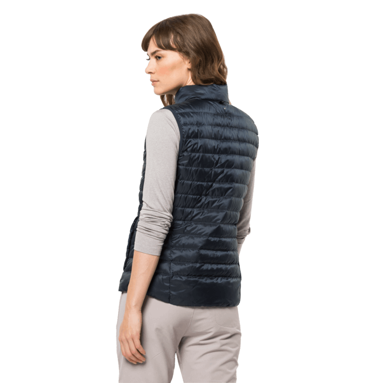 Women's Pack & Go Down Vest New Brand Jack Wolfskin Night Blue