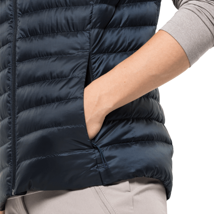 Women's Pack & Go Down Vest New Brand Jack Wolfskin Night Blue
