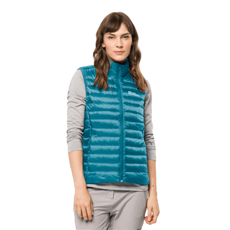 Brand Jack Wolfskin Freshwater Blue Collection Women's Pack & Go Down Vest