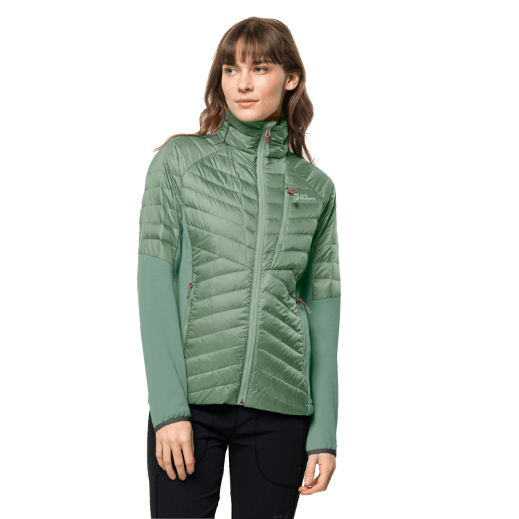 Brand Jack Wolfskin Women's Nebelhorn Down Hybrid Brands Granite Green