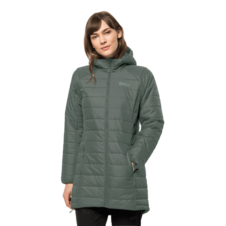 Brands Hedge Green Brand Jack Wolfskin Women's Bergland Insulated Coat