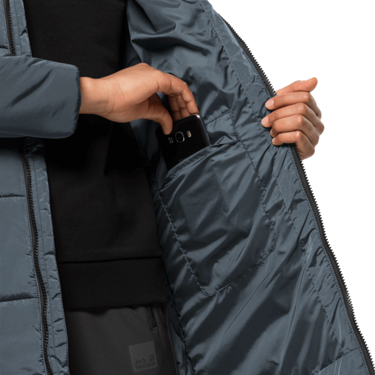 Women's Eisbach Coat Slate Blue Fashion Brand Jack Wolfskin